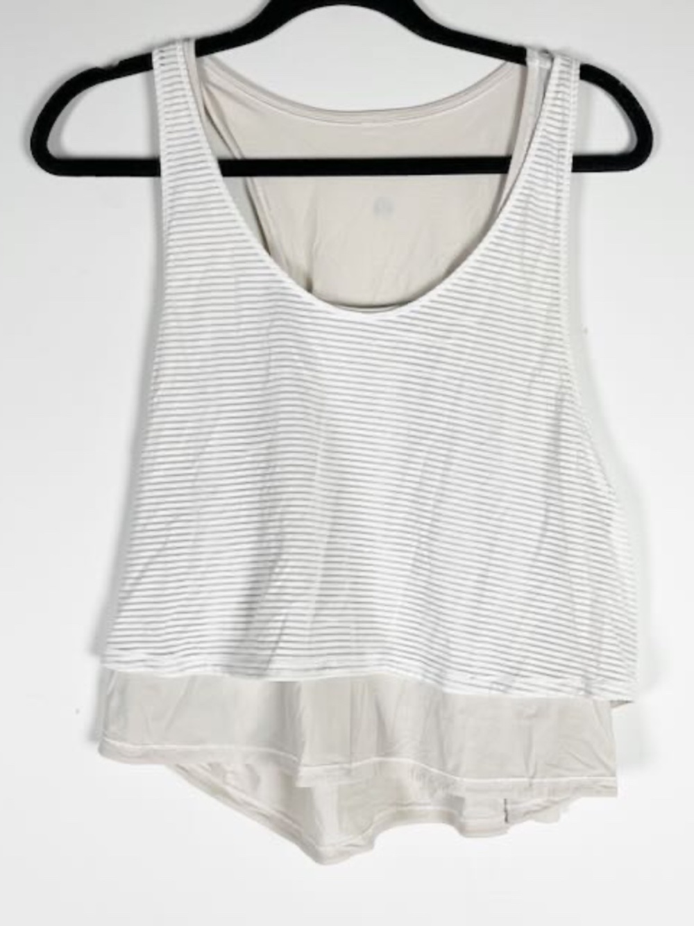 Lululemon Women's Lean In Semi Sheer Striped Scoop Neck Sleeveless Tank Top 6
